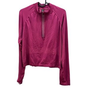 Hind L Fuchsia Quarter-Zip Running Long Sleeves Thumb holes lightweight active